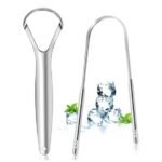 Gratte-langue en acier inoxydable – Sensation de fraîcheur immédiate(Lot de 2 gratte-langues Brencco en acier inoxydable)