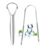 Gratte-langue en acier inoxydable – Sensation de fraîcheur immédiate(Lot de 2 gratte-langues Brencco en acier inoxydable)